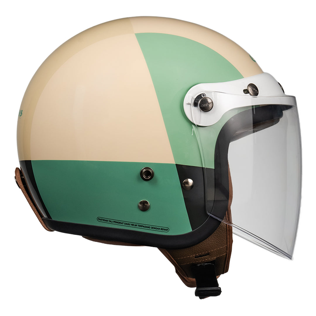 Cargloss CFH Hijab Retro Helm Half Face - Geometric Forest Dust