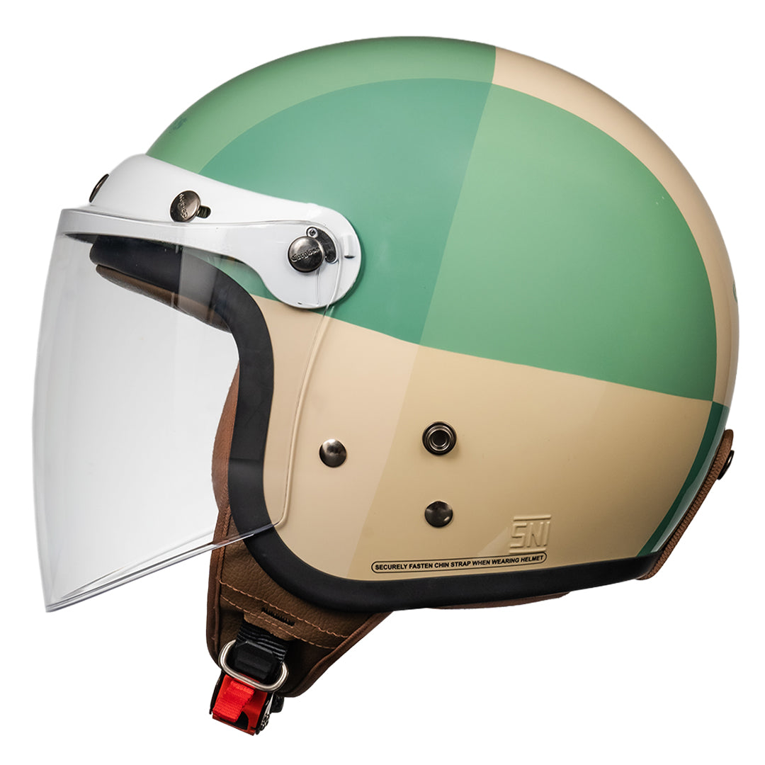 Cargloss CFH Hijab Retro Helm Half Face - Geometric Forest Dust