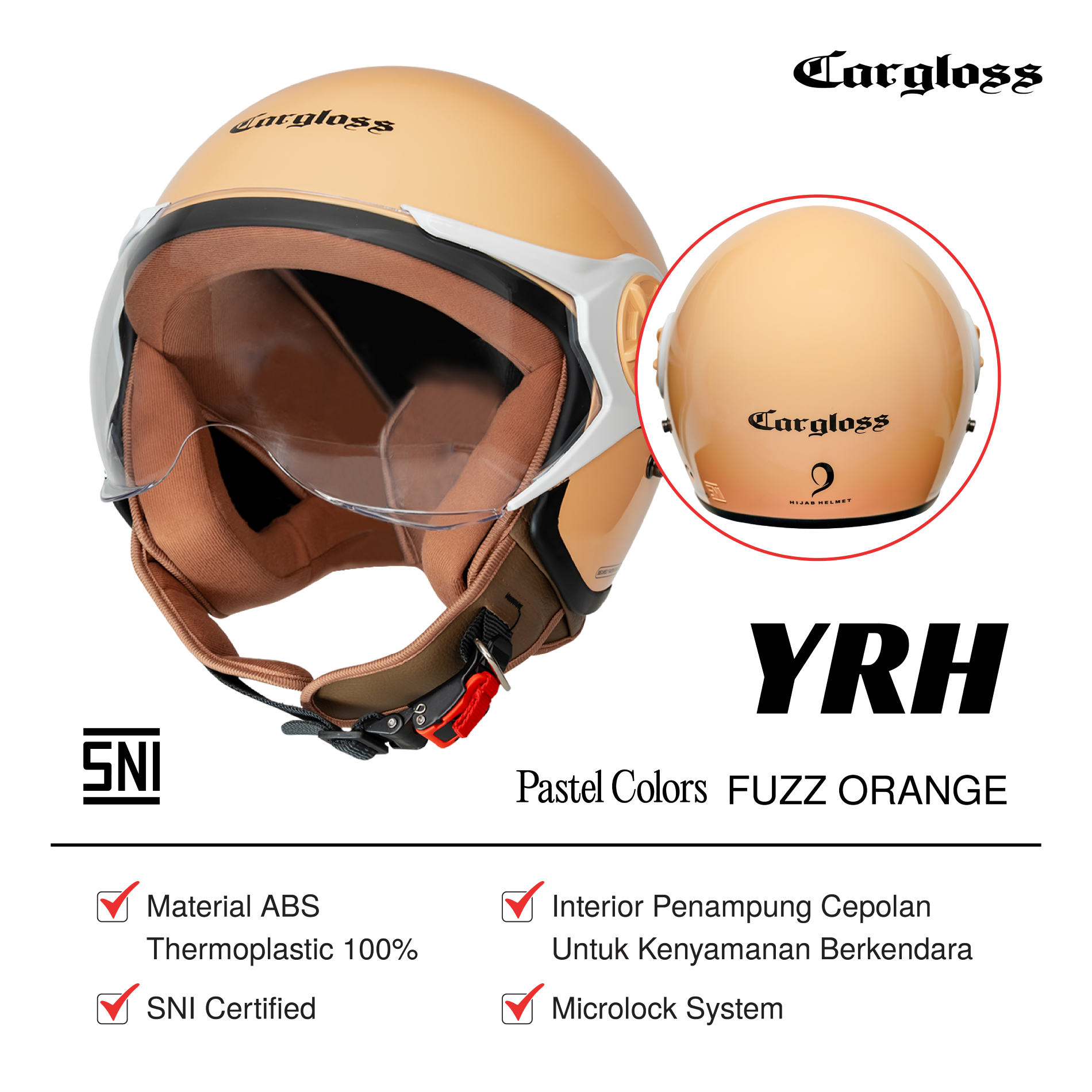 YRH Hijab Fuzz Orange