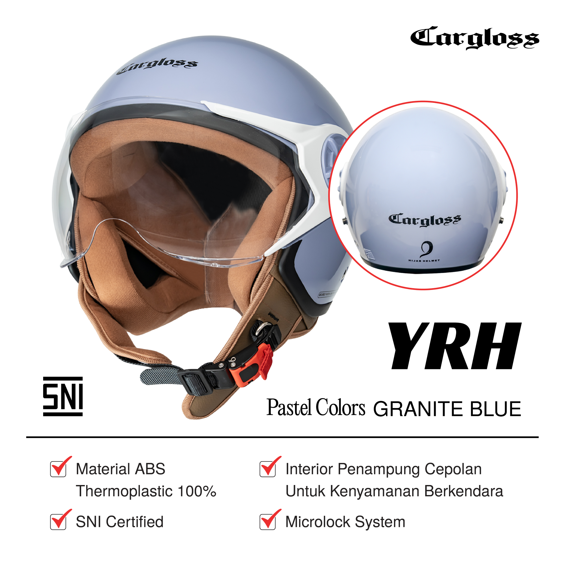 YRH Hijab Granite Blue