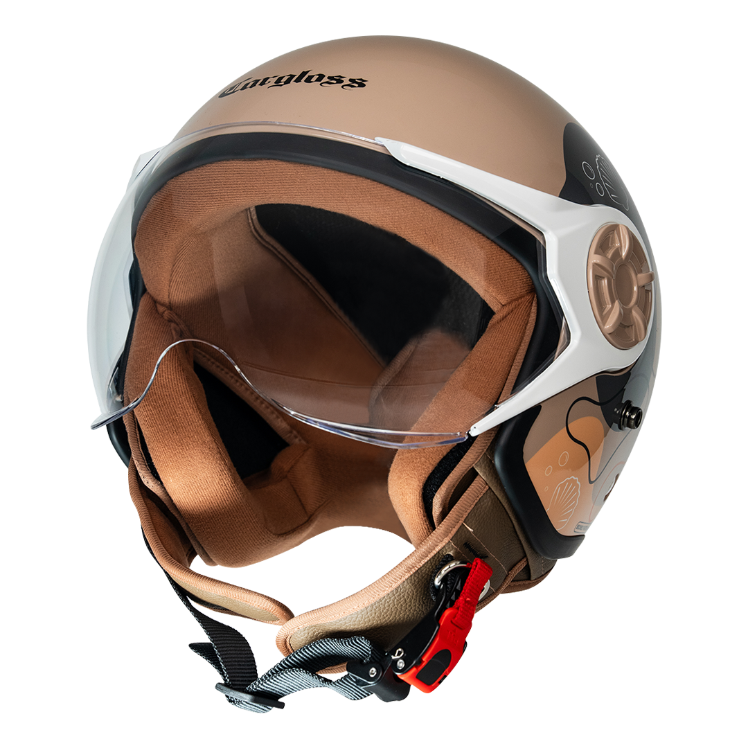 Cargloss YRH Hijab Graphic Retro Helm Half Face - Ocean Mocca