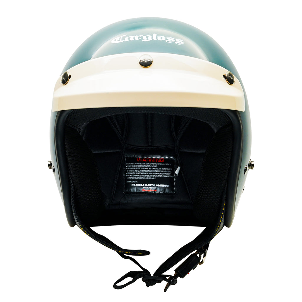 Cargloss CFM Retro Helm Half Face - Race Track Green