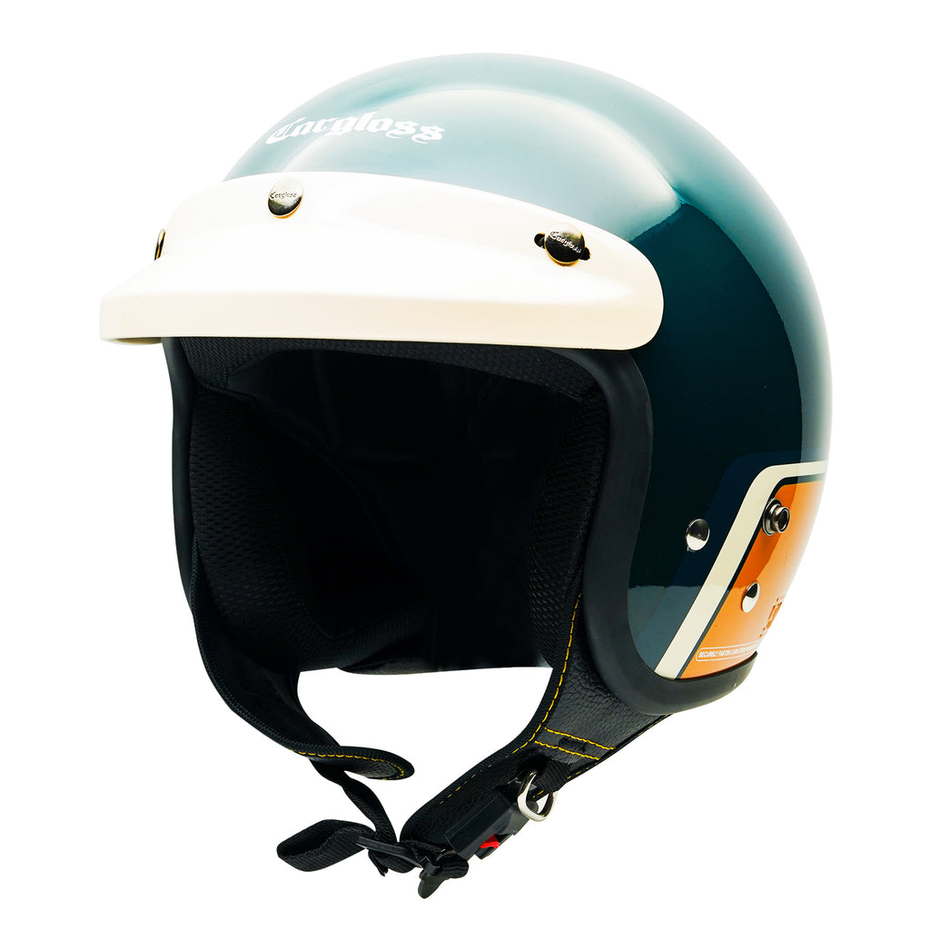 Cargloss CFM Retro Helm Half Face - Race Track Green