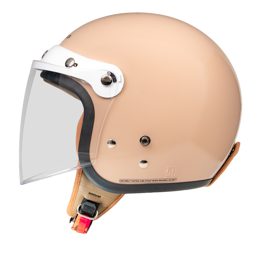 Cargloss CFH Hijab Retro Helm Half Face - Mocca