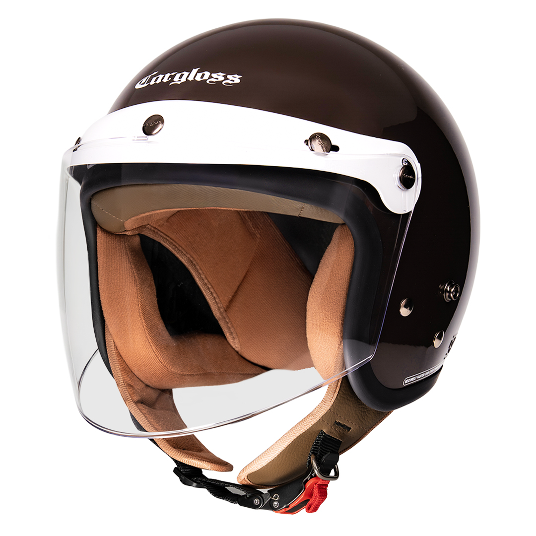 Cargloss CFH Hijab Retro Helm Half Face - Espresso Brown