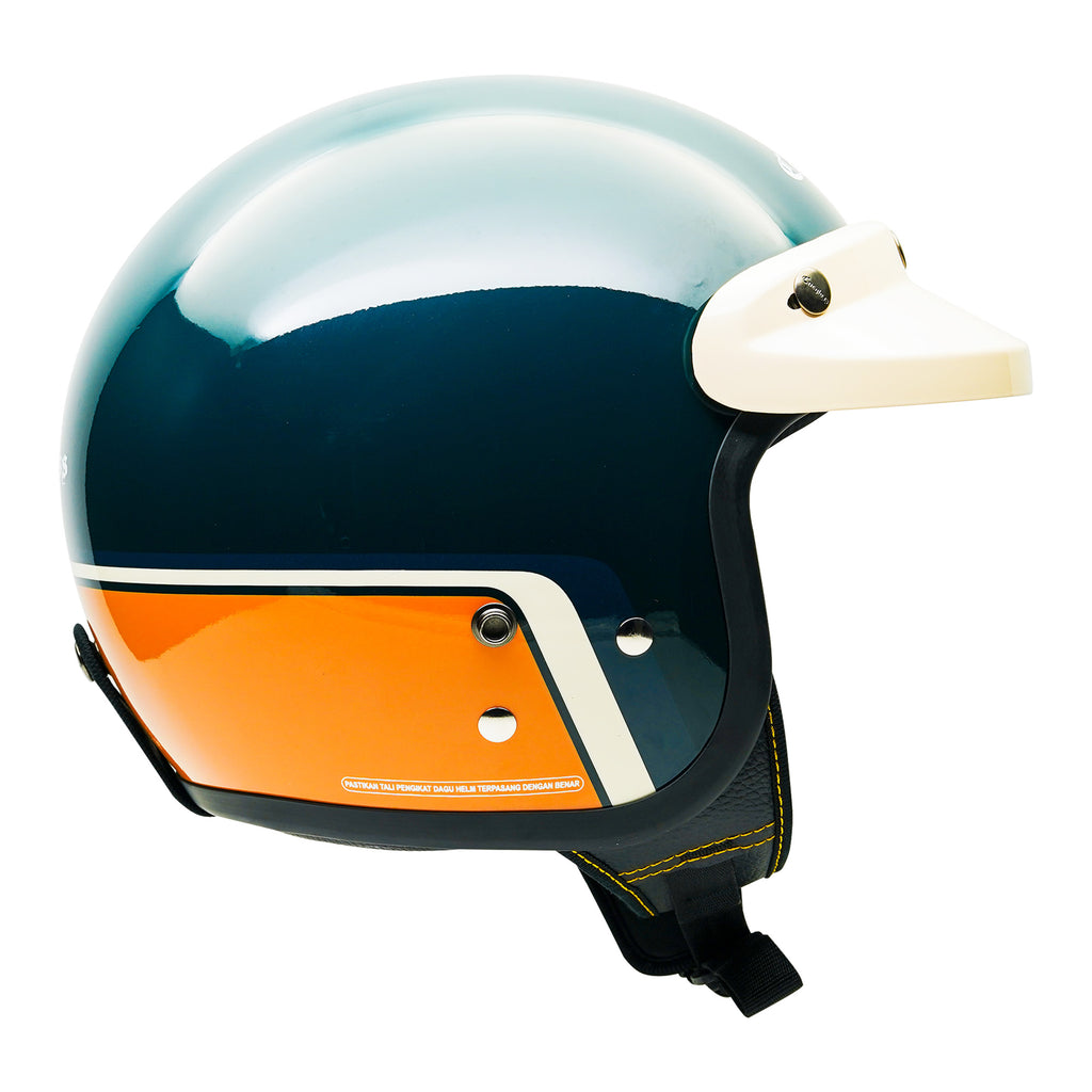 Cargloss CFM Retro Helm Half Face - Race Track Green