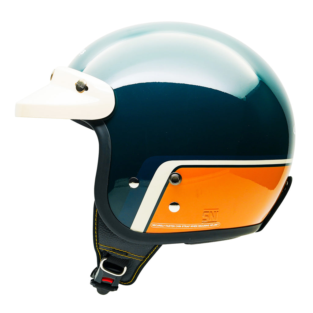 Cargloss CFM Retro Helm Half Face - Race Track Green